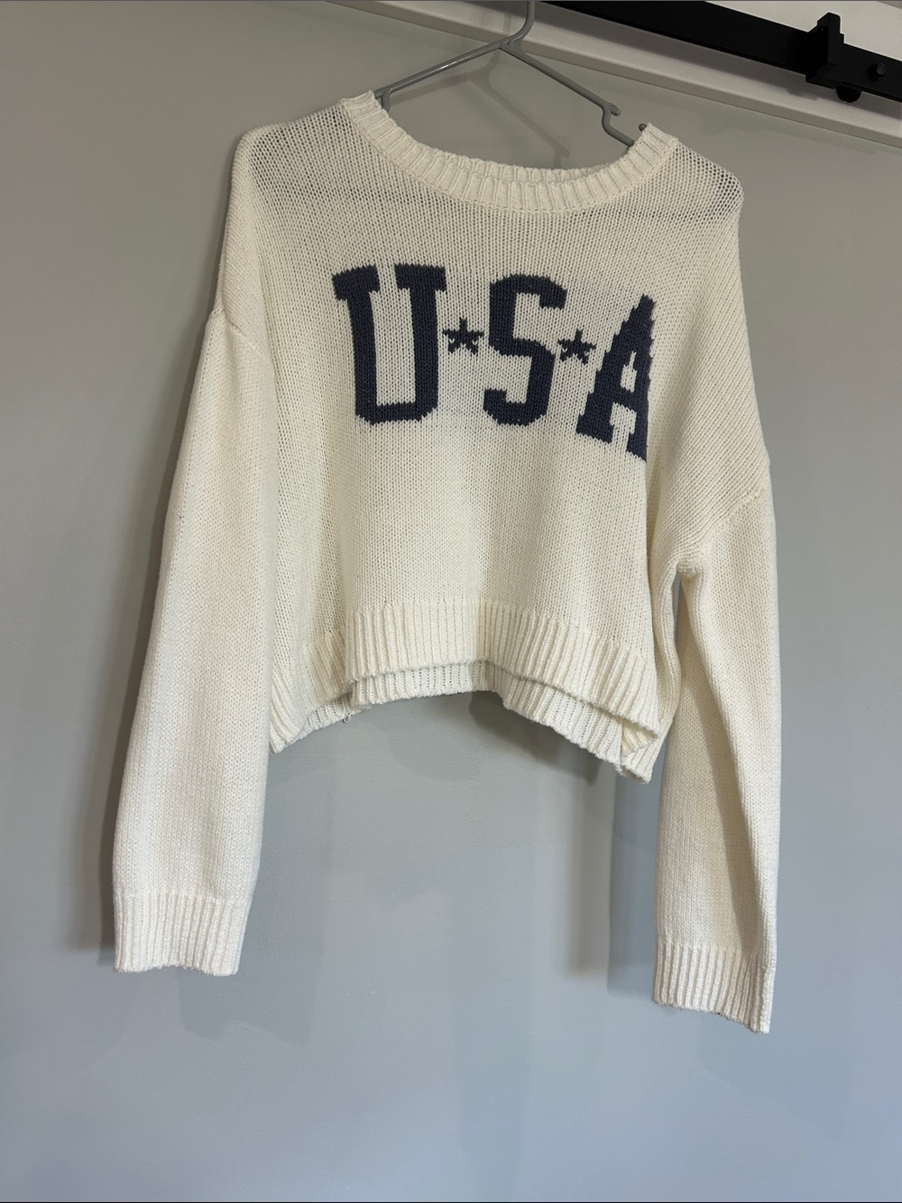 Grayson Threads USA Graphic Crop Knit Sweater